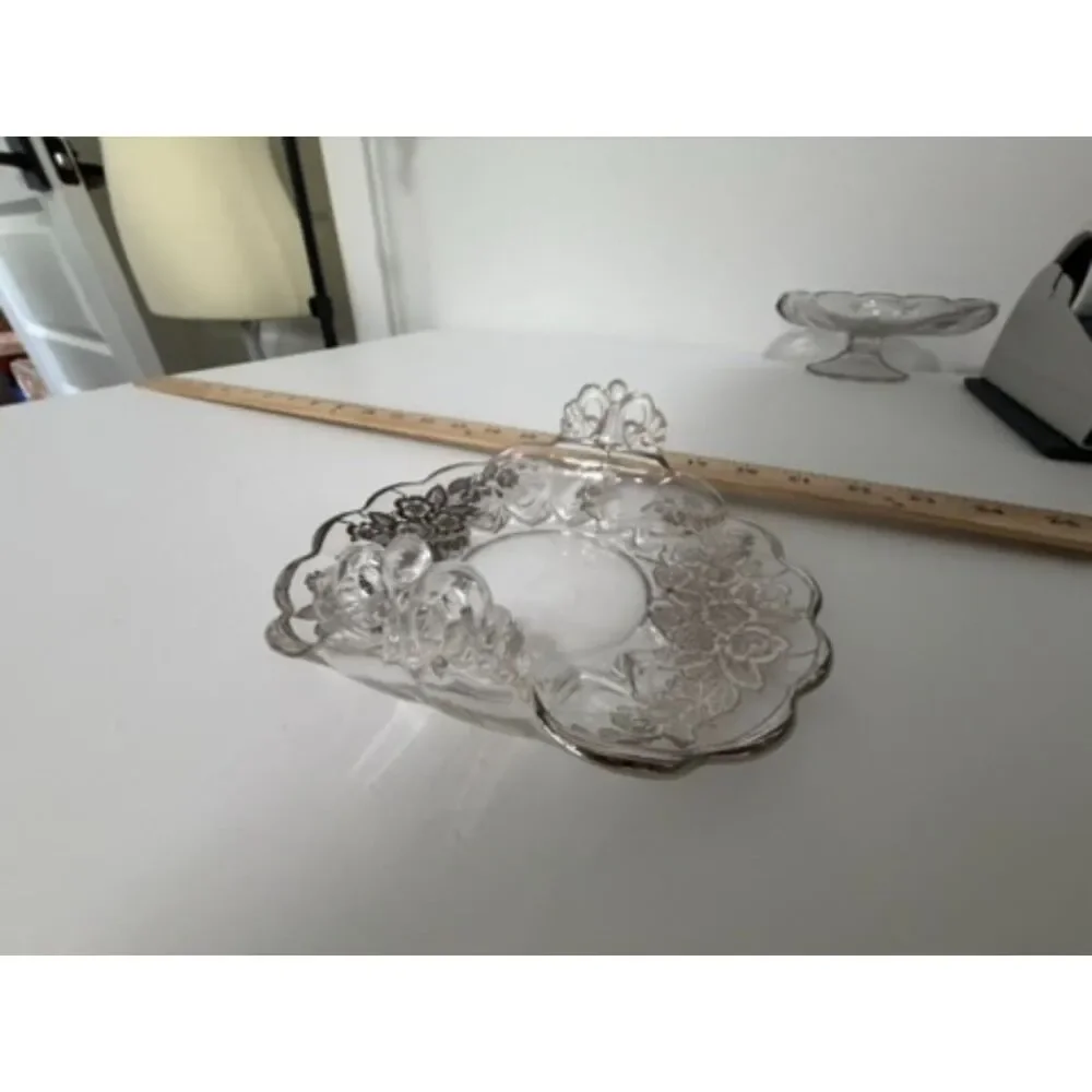 Vintage Candy Dish Detailed With Sterling Overlay - Very Unique - This Was Cr